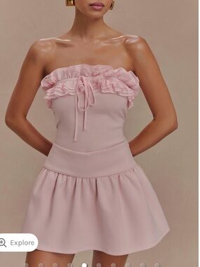 melina mini dress pink Melina Dress: Soft Pink Elegance On and Off Hanger